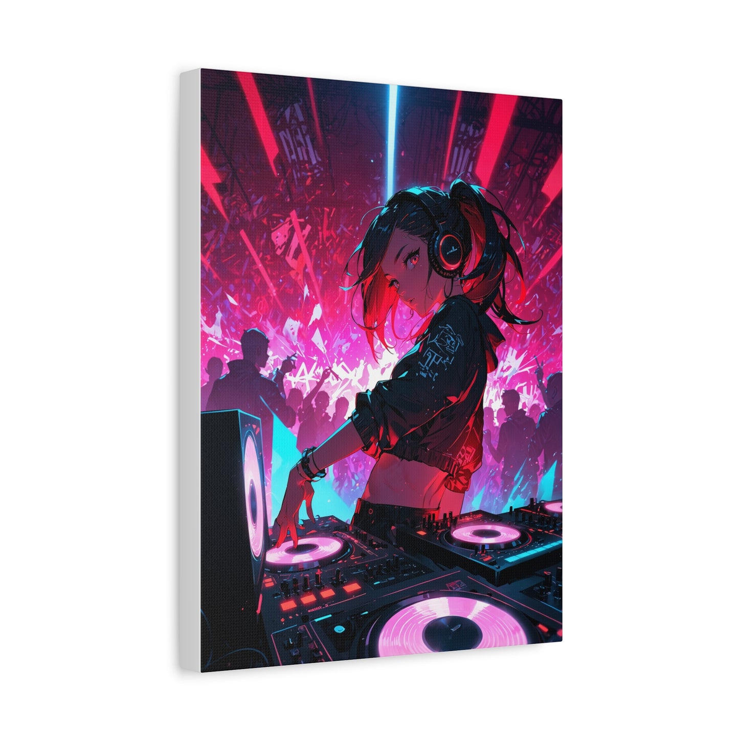 Anime Wall Canvas - Neon Cyberpunk DJ