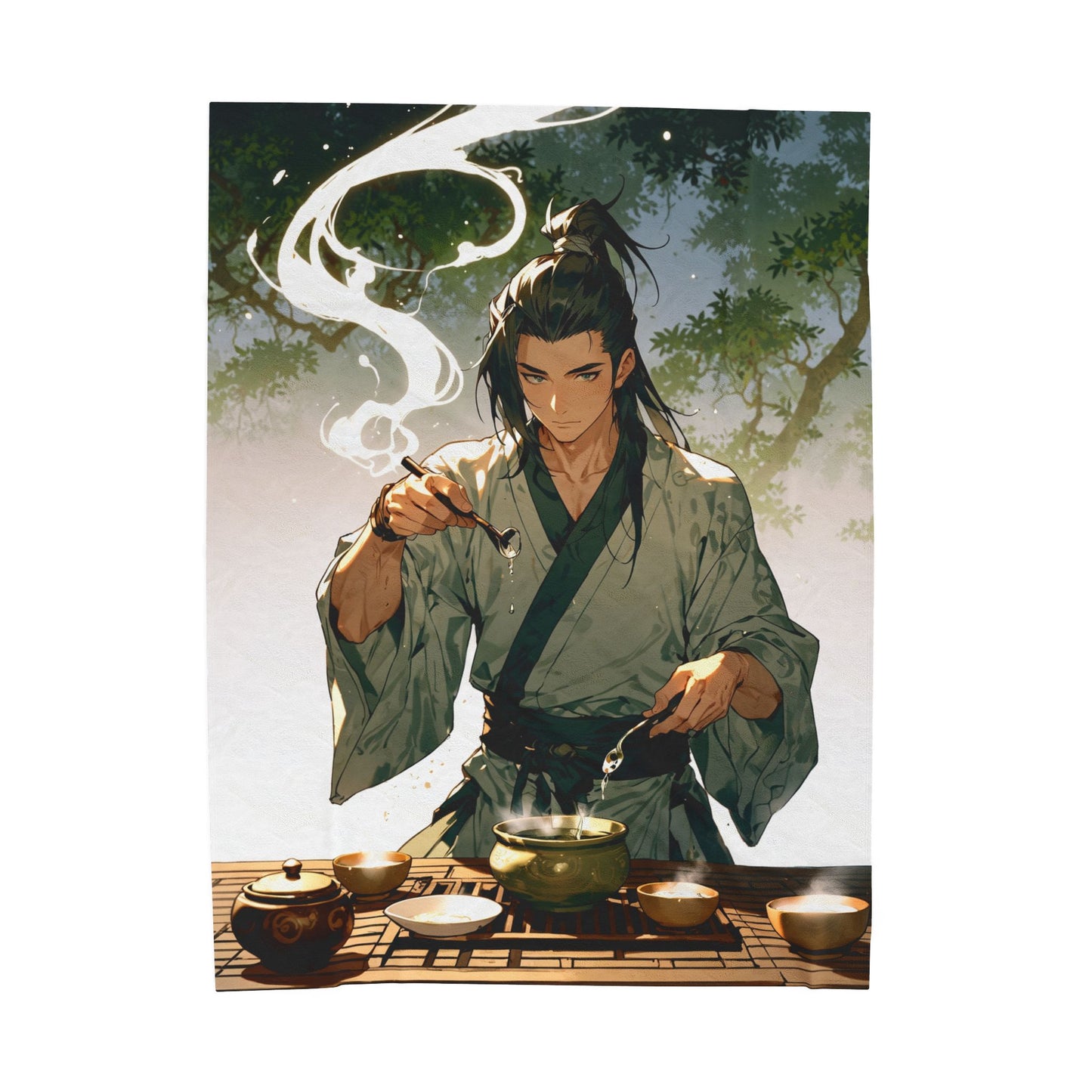 Anime Plush Blanket - Tranquil Tea Master