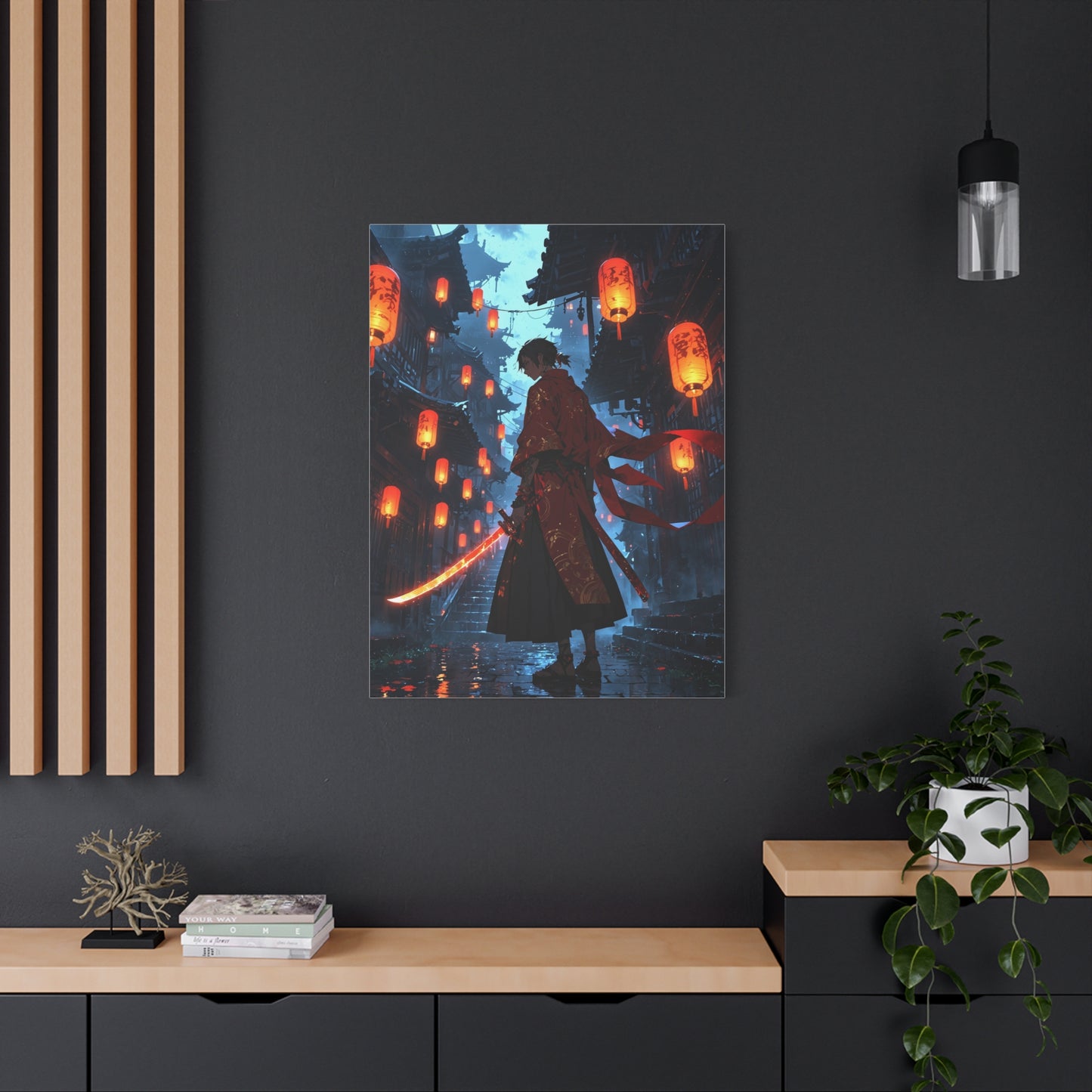 Anime Wall Canvas - Lantern Samurai