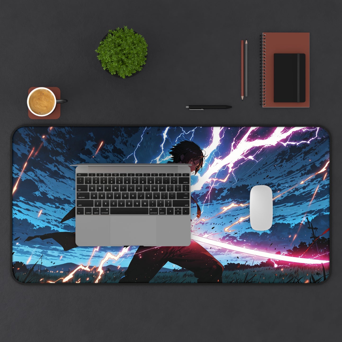 Anime Desk Mat - Samurai Thunder Warrior