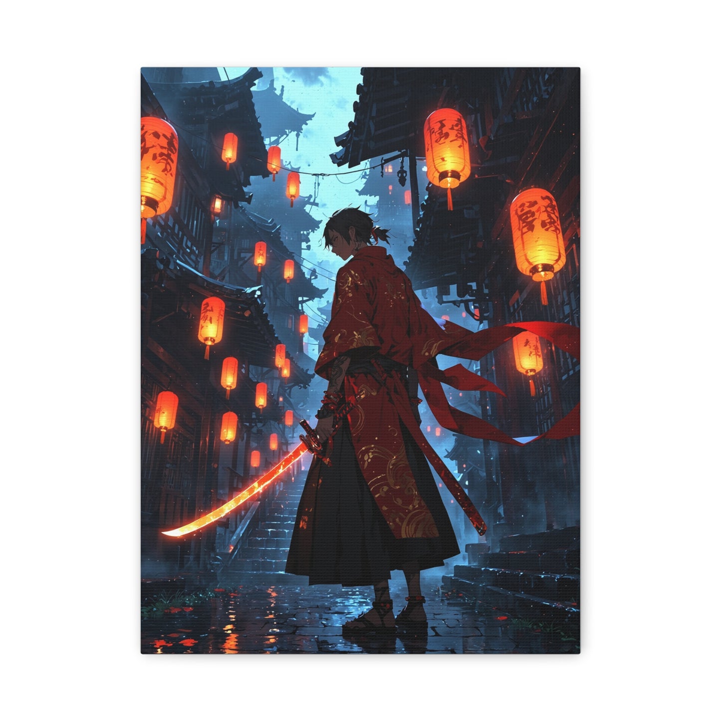 Anime Wall Canvas - Lantern Samurai