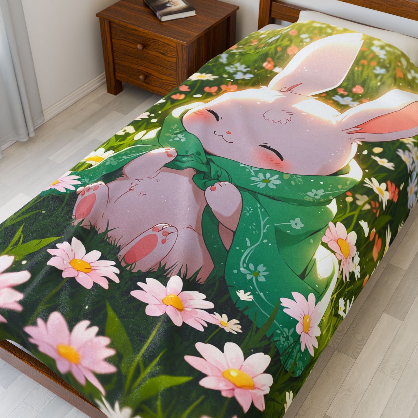 Anime Plush Blanket - Cozy Kawaii Bunny
