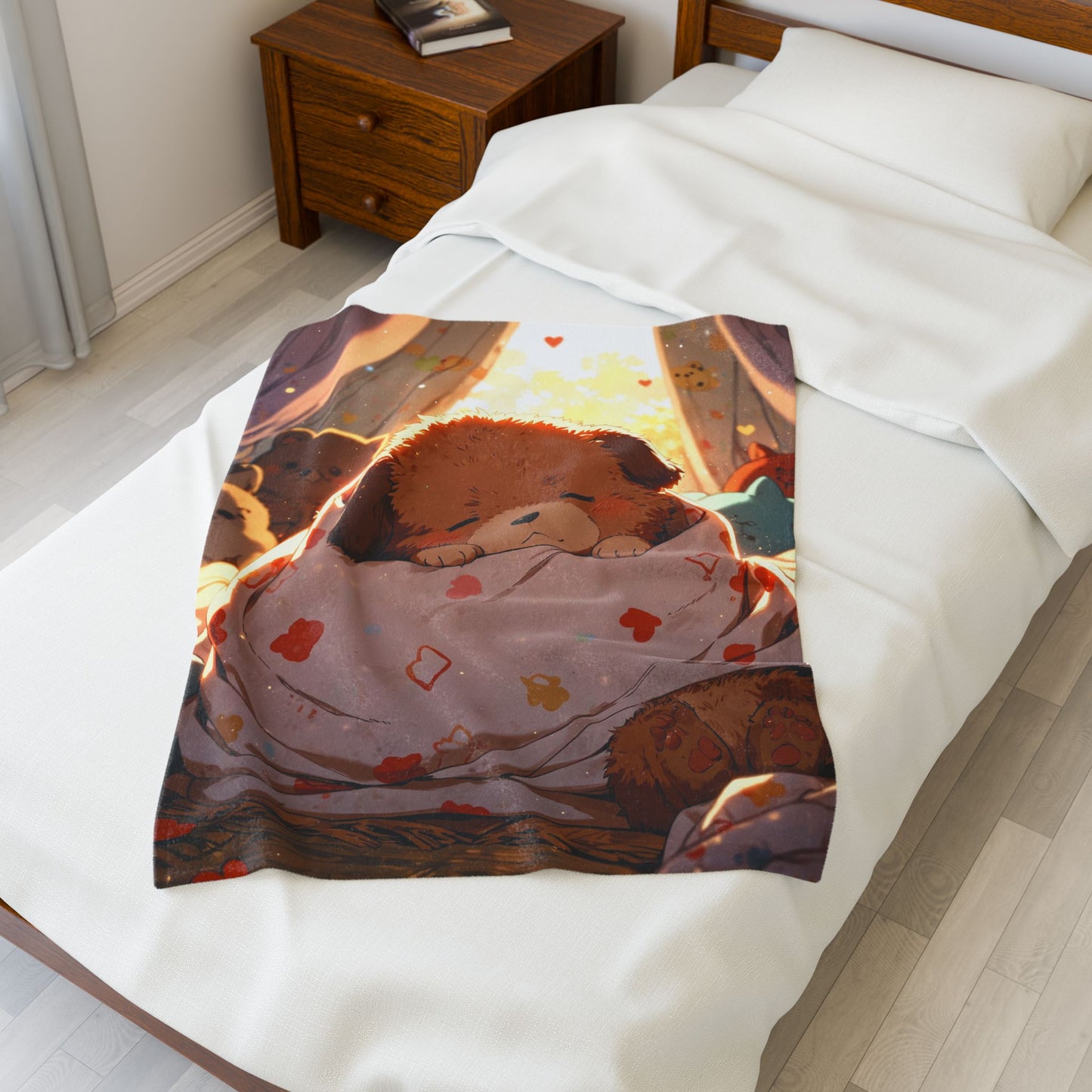 Anime Plush Blanket - Cozy Sleeping Puppy
