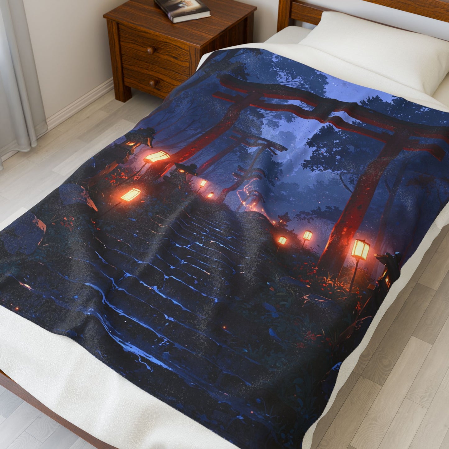 Anime Plush Blanket - Mystical Japanese Shrine