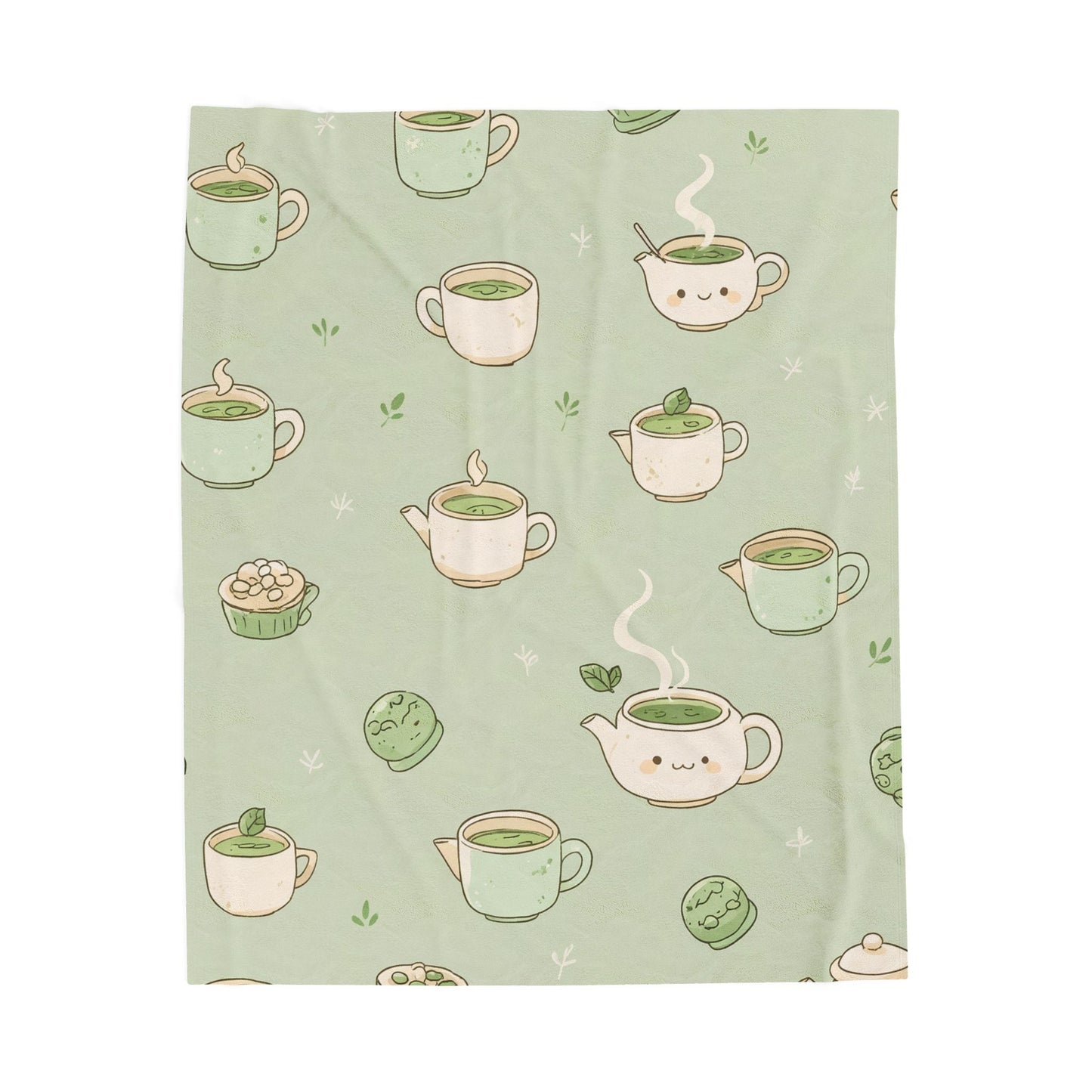 Anime Plush Blanket - Kawaii Matcha Tea